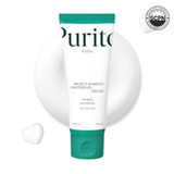 Purito Seoul Mighty Bamboo Panthenol Cream sunscreen tube with bamboo and skincare ingredients, designed for sun protection and hydration.