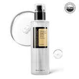 COSRX Advanced Snail 96 Mucin Power Essence in a clear bottle with a pump, highlighting its nourishing and hydrating skincare formulation.