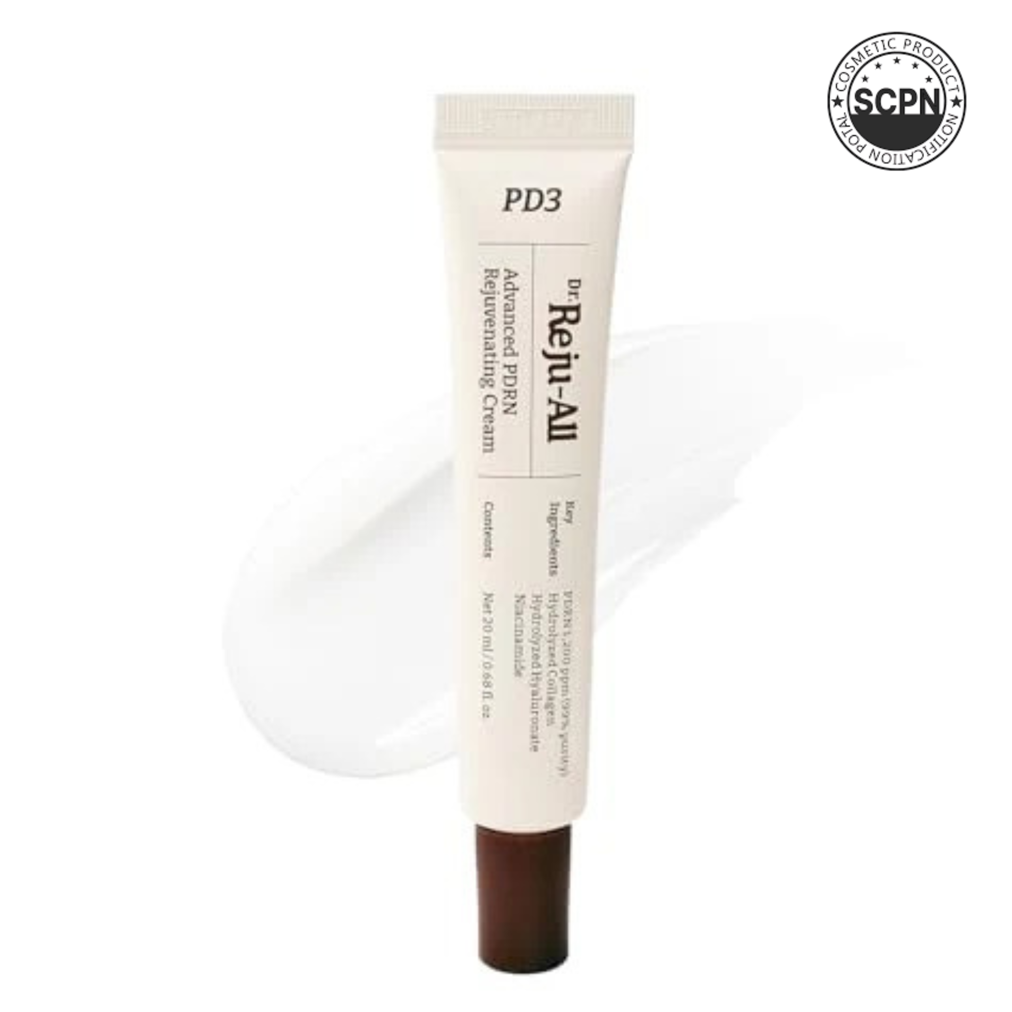 SKINZA Dr.Reju-All Advanced PDRN Rejuvenating Cream jar with sleek packaging, designed for skin renewal and anti-aging.