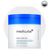 Medicube Zero Pore Pads from the ZERO LINE for pore care, showing the skincare pads in a sleek container.