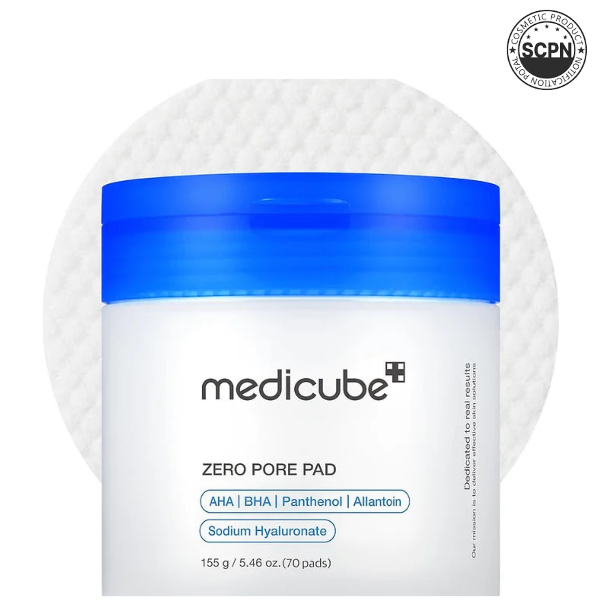 Medicube Zero Pore Pads from the ZERO LINE for pore care, showing the skincare pads in a sleek container.