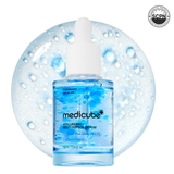 MEDICUBE Hyaluronic Multi Peptide PDRN Serum bottle with dropper and skincare packaging, showcasing the serum's branding and design.