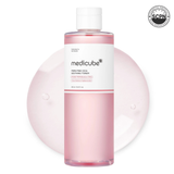 Medicube Pink Peptide Toner from the PINK PDRN LINE, showing a clear bottle with pink liquid and white label with branding.