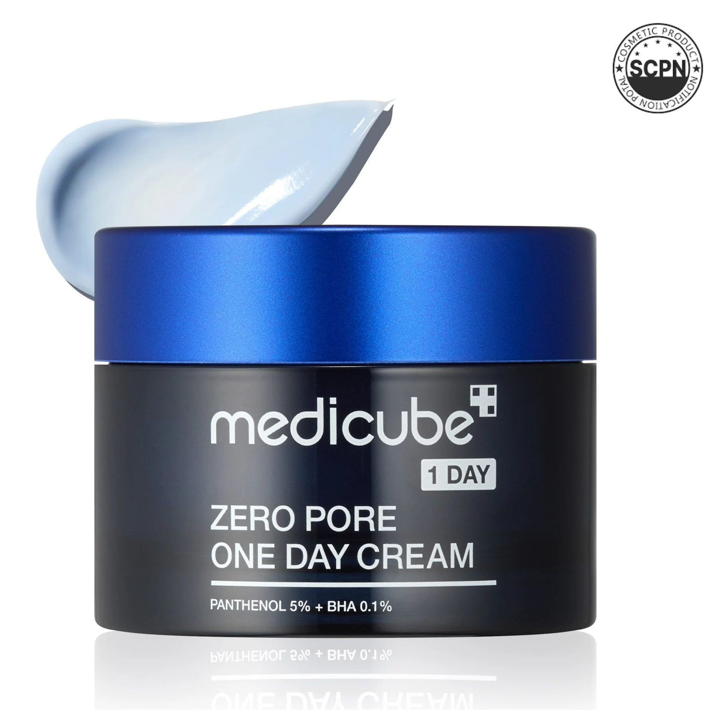 Medicube Zero Pore One-day Cream from the ZERO LINE Pore Care collection, shown in a sleek jar with a minimalist design.
