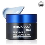 Medicube Zero Pore One-day Cream from the ZERO LINE Pore Care collection, shown in a sleek jar with a minimalist design.