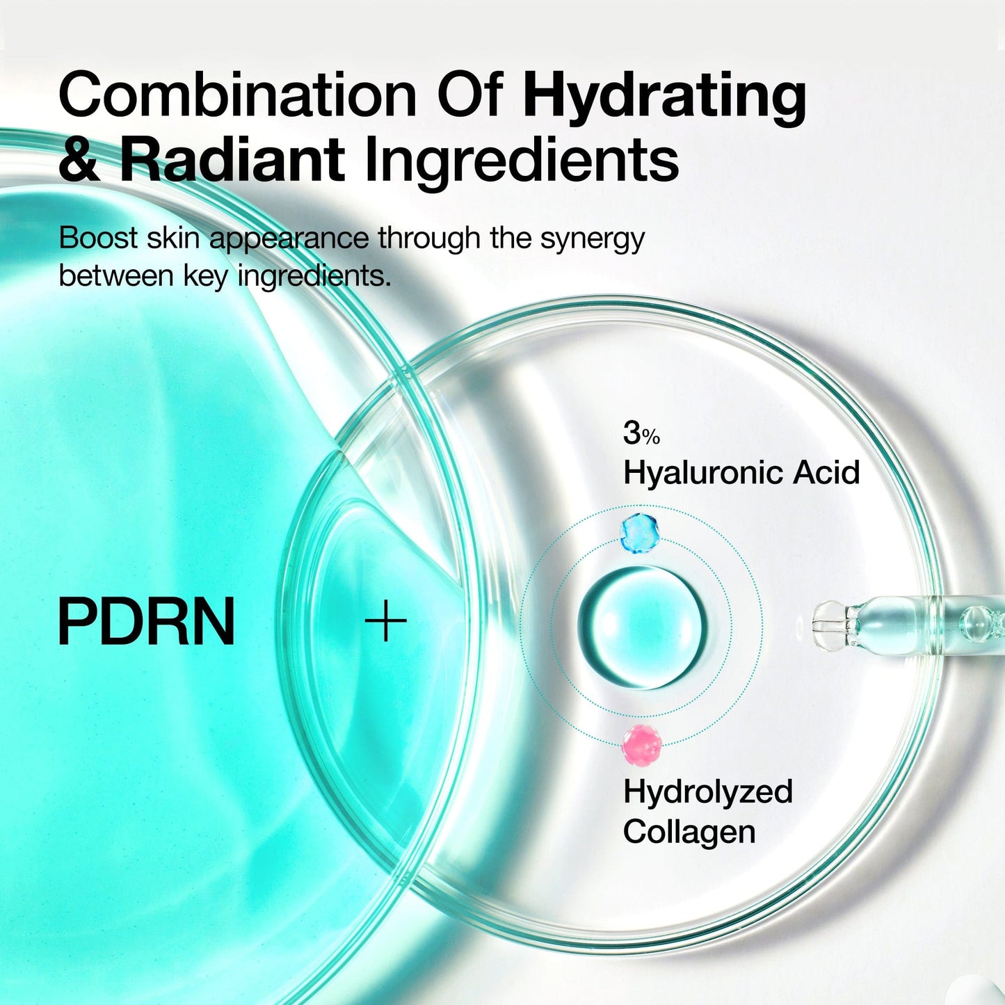Anua US PDRN Hyaluronic Acid Capsule 100 Serum ampoule with clear glass bottle and dropper for skincare treatment.