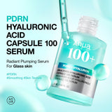 Anua US PDRN Hyaluronic Acid Capsule 100 Serum ampoule with clear glass vial and dropper for skincare application.
