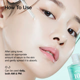 Anua US PDRN Hyaluronic Acid Capsule 100 Serum ampoule with clear glass bottle and dropper, showcasing the serum's smooth consistency.