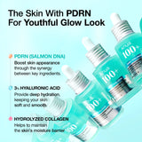 Anua US PDRN Hyaluronic Acid Capsule 100 Serum ampoule with clear glass vial and dropper for skin hydration and rejuvenation.