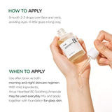 Anua US Heartleaf 80% Moisture Soothing Ampoule in a 30ml glass bottle, designed for hydrating and calming skin.