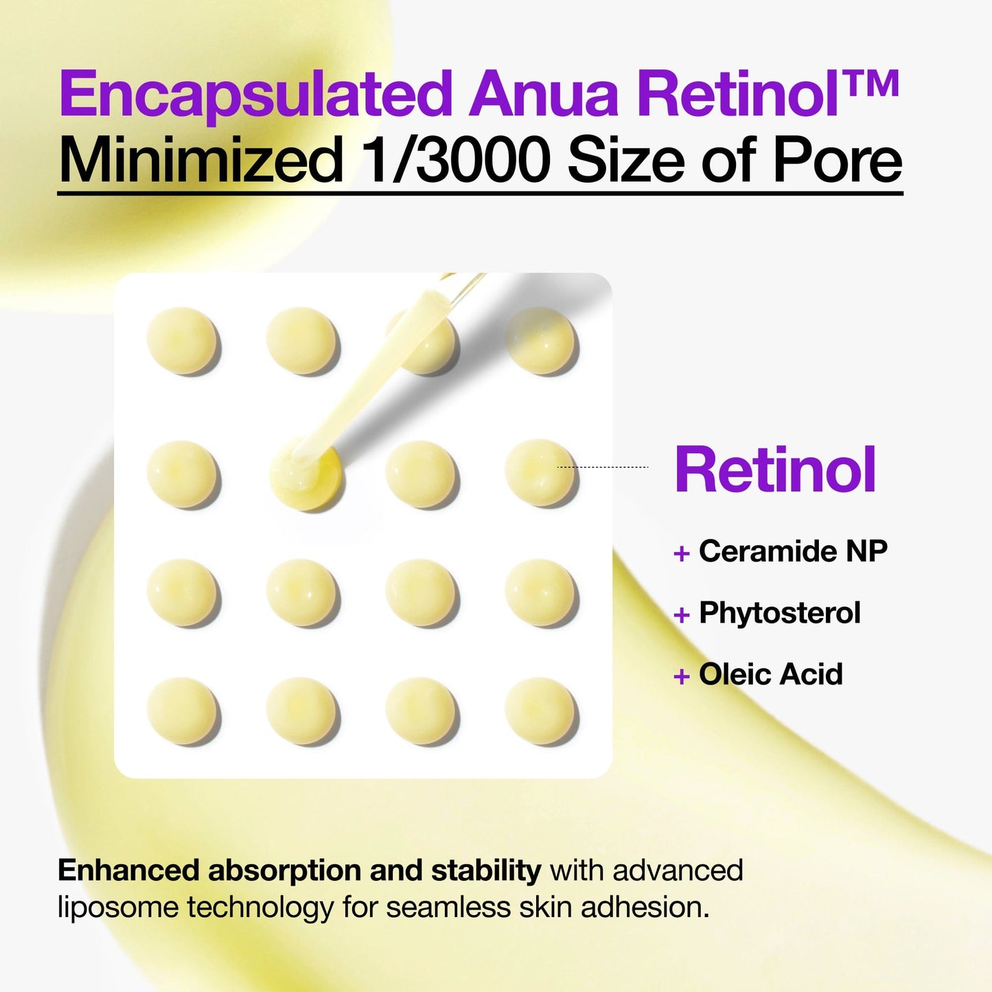 Anua US Nano Retinol 0.3% + Niacin renewing serum ampoule in a 30ml glass bottle with a pump dispenser.