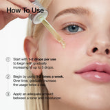 Anua Azelaic Acid 10 Hyaluron Redness Soothing Serum ampoule with clear liquid and dropper applicator in a glass bottle