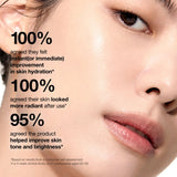 Anua Rice 70 Glow Milky Toner in a clear bottle with a white cap, featuring a minimalist label and a soft glow effect.