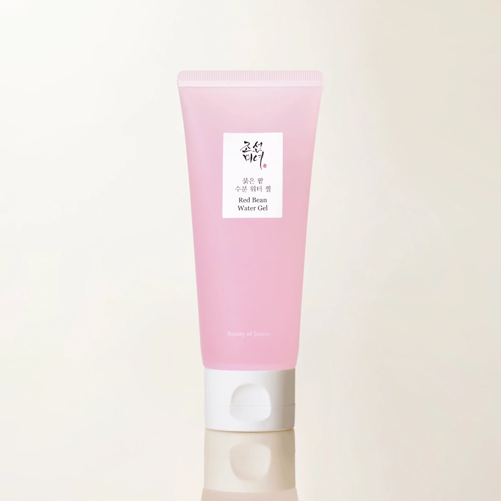 Beauty of Joseon Red Bean Water Gel face care product with a clear jar showing the red bean water gel inside.