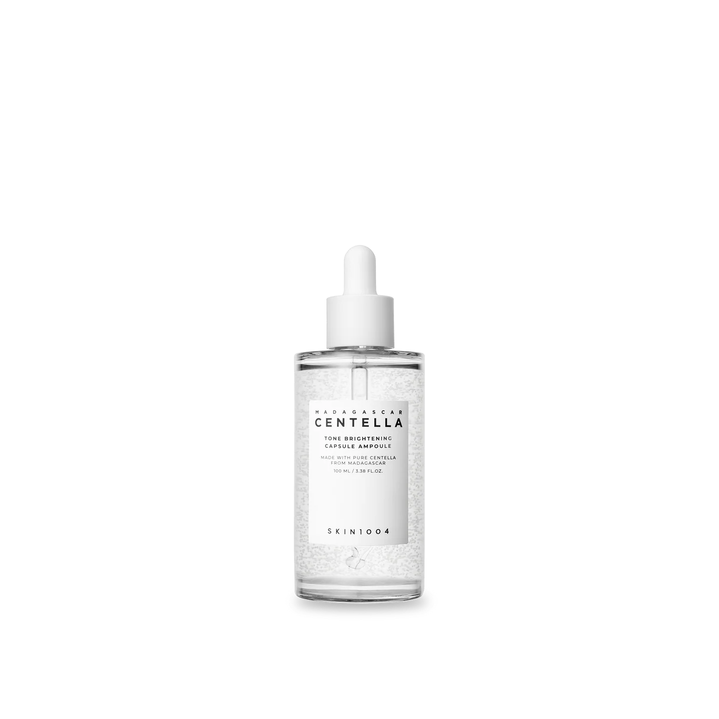 SKINZA SKIN1004 Madagascar Centella Brightening Ampoule in a 100ml bottle with a dropper for skin tone improvement